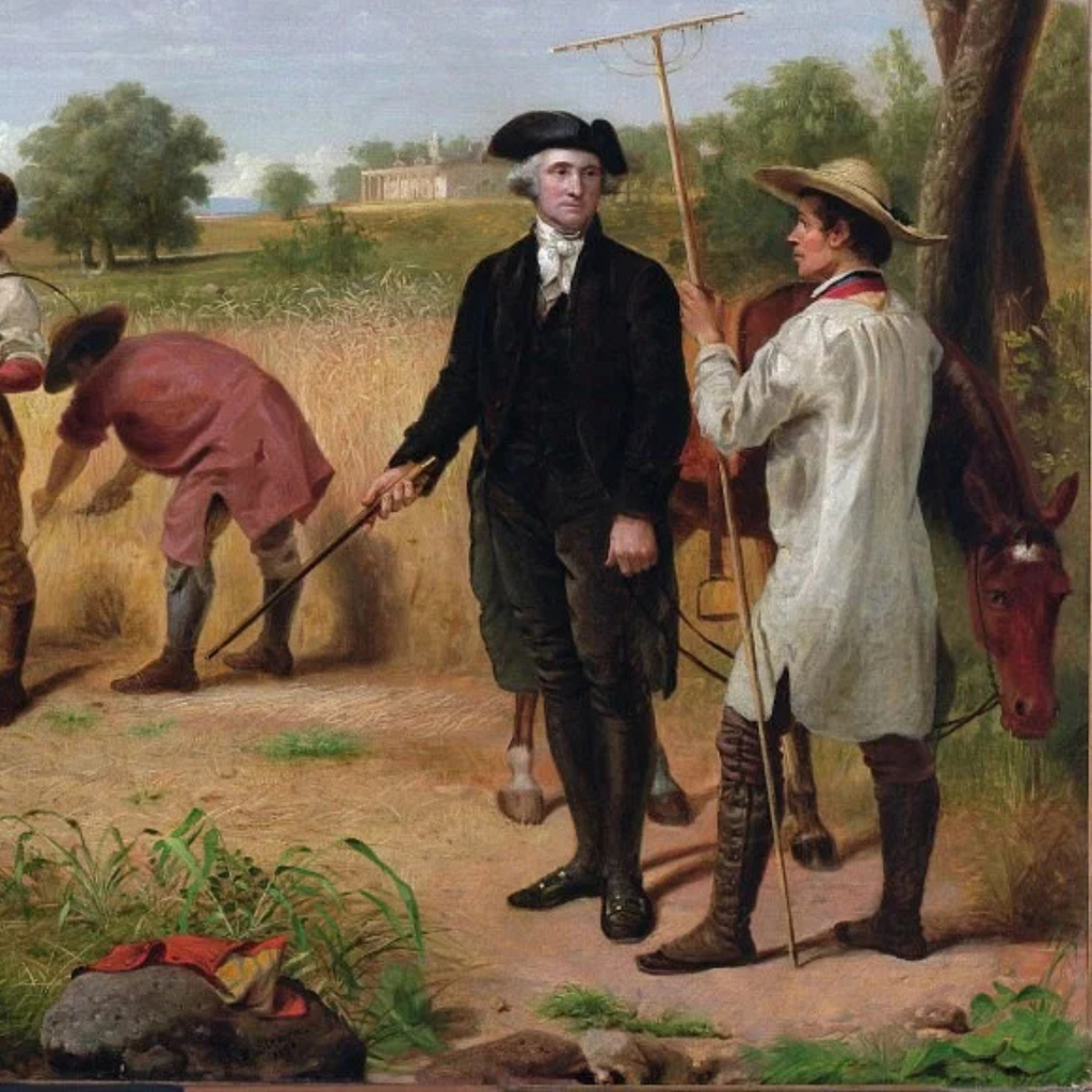 Colonial men in painting